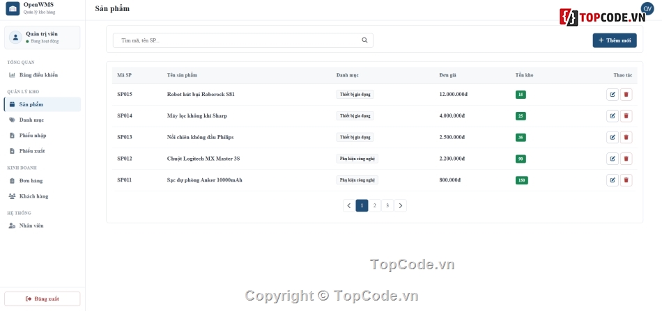 Website quản lý,Web site quản lý kho,quản lý